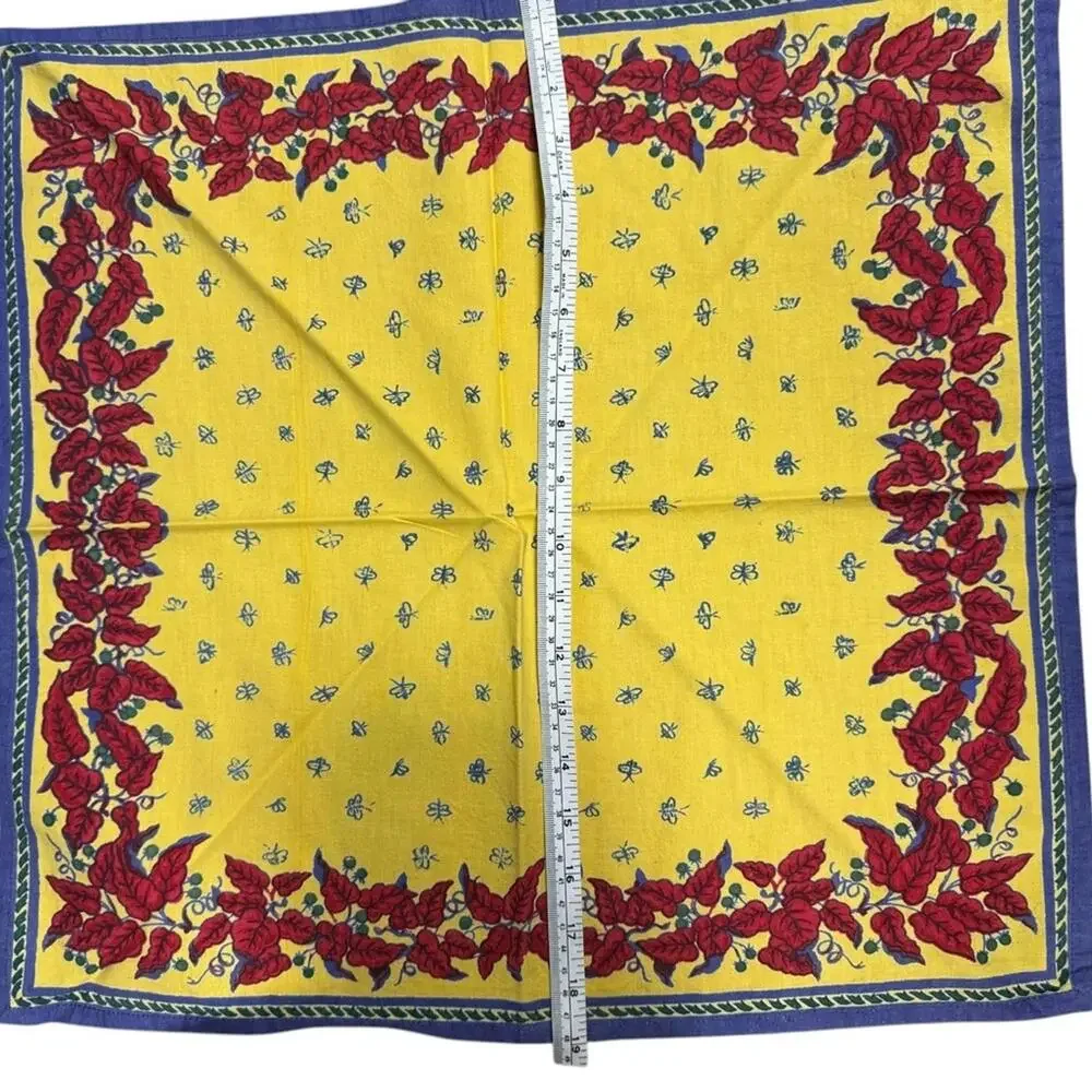 Williams Sonoma Napkins French Provence Bee Yellow Red Blue100% Cotton Set of 8‎